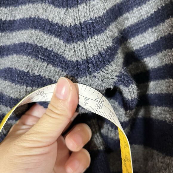 BCBG MAX AZRIA Women Sz S Blue & Grey Wool Cardigan Sweater Open Front - Picture 7 of 8